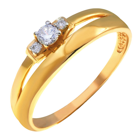 Кольцо, золото, фианит, 821872